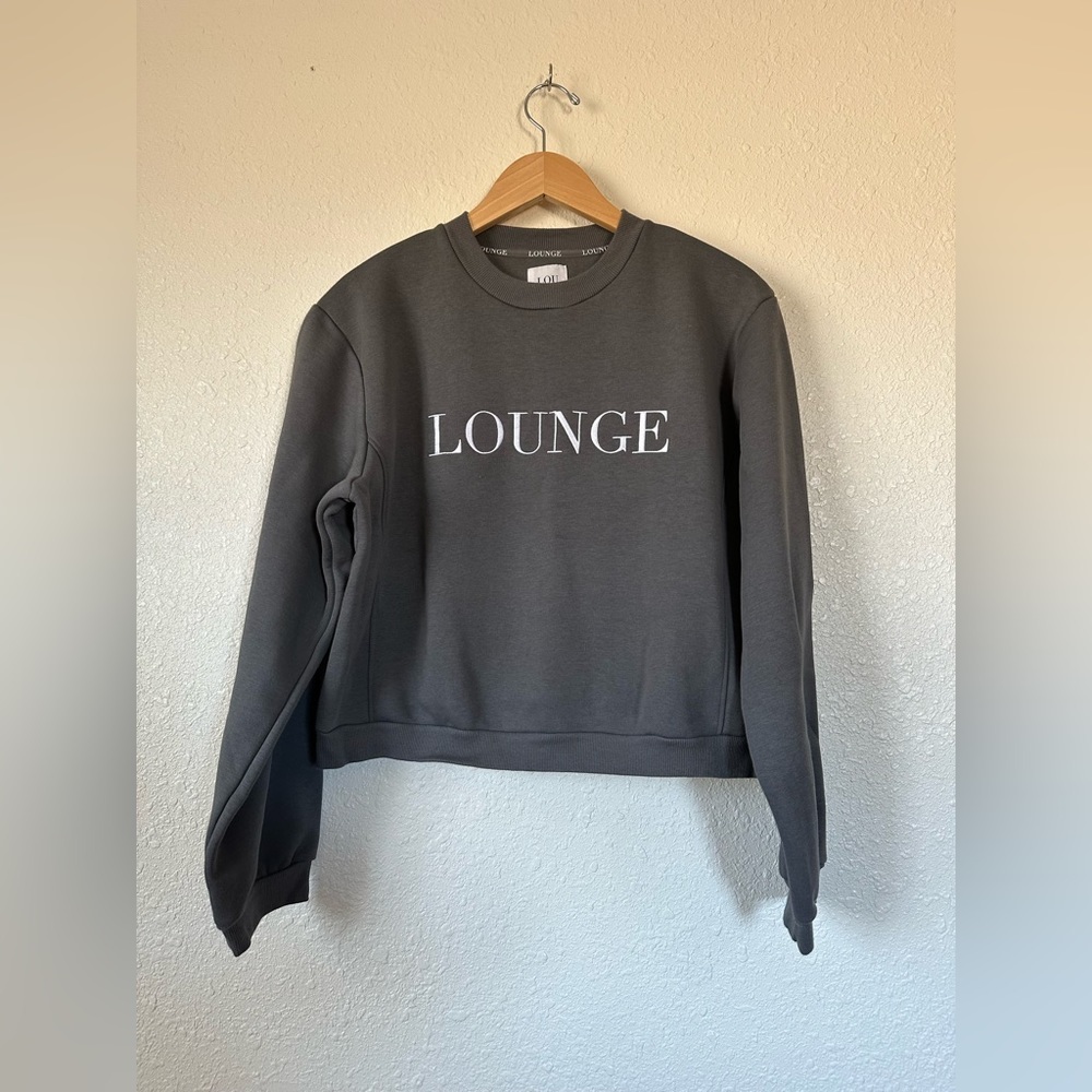 Lounge Essentials Grey Crew Neck Jogger Set Size Medium